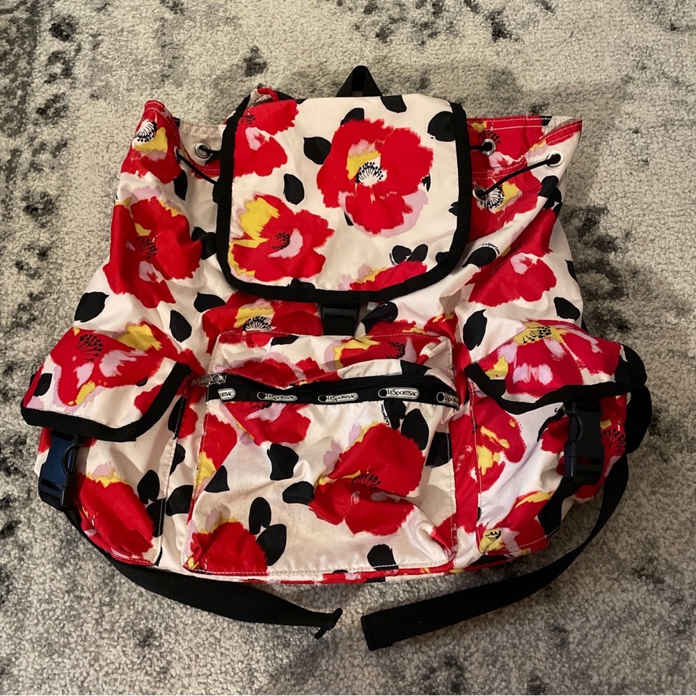 Le Sportsac Backpack with Poppy Design